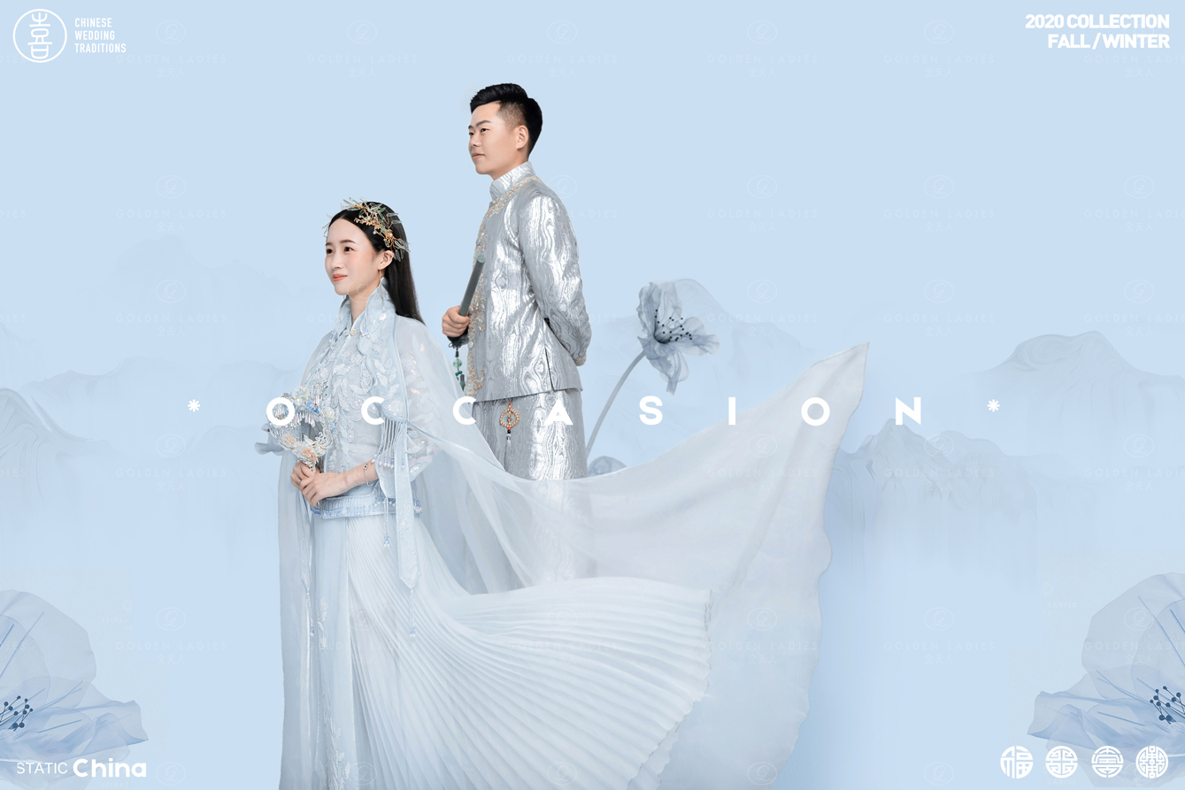 秀禾婚纱照风格最新,颜色跨度大的秀禾婚纱照