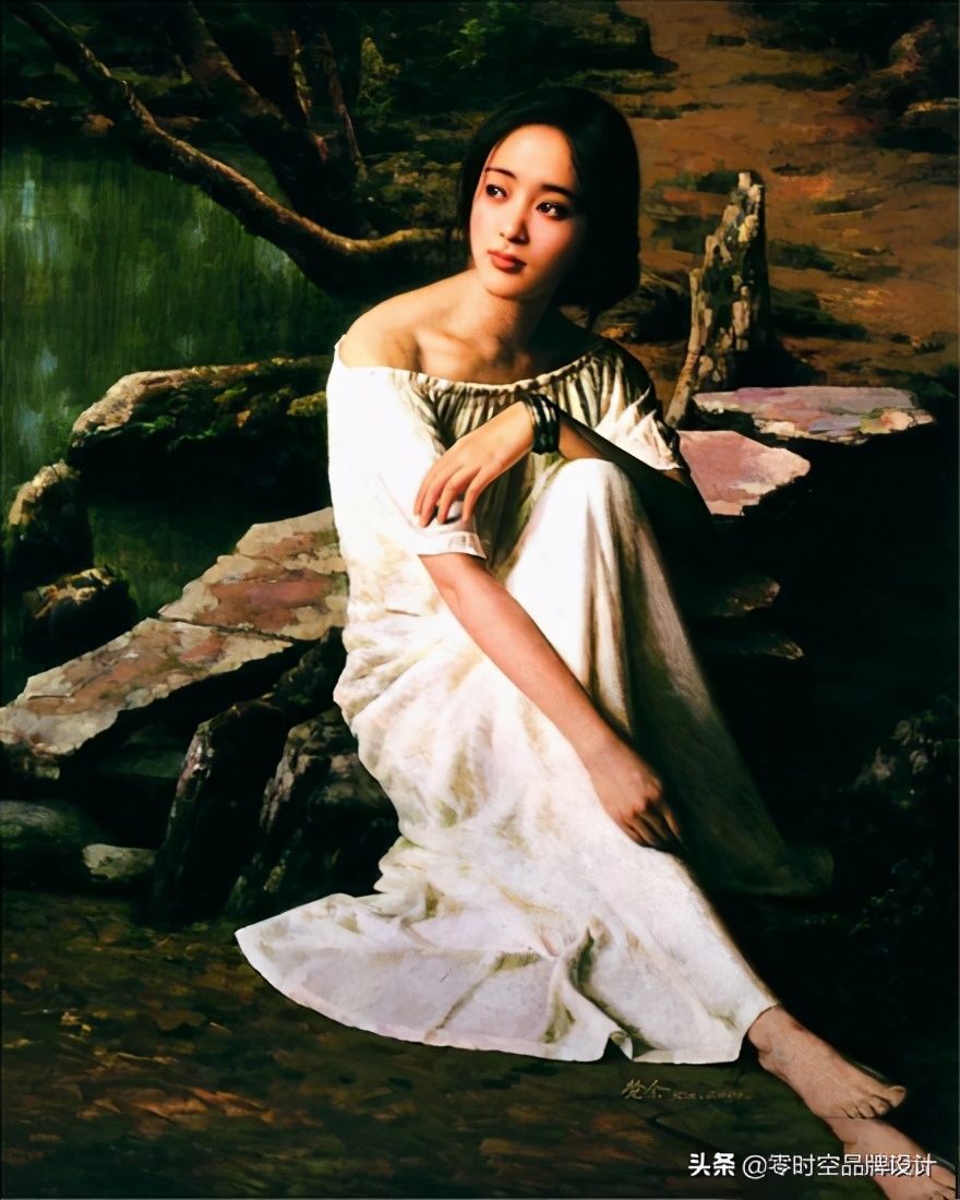 超写实女性人体油画艺术,画中女性人体丰神绰约,容光焕发