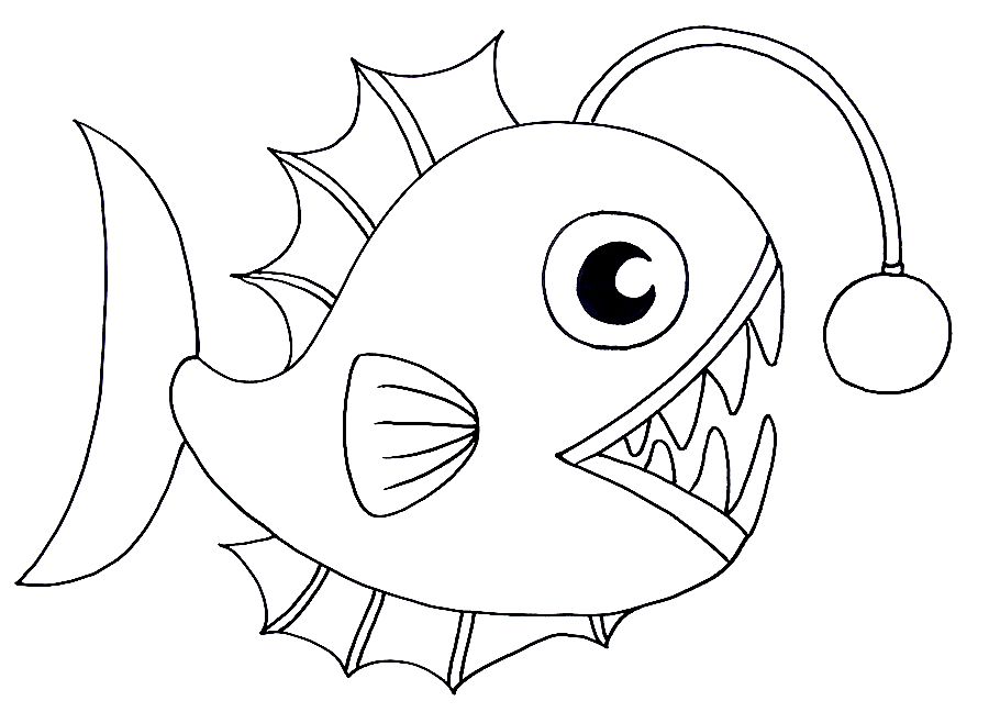 幼儿园美术创意画灯笼鱼,灯笼鱼儿童画创意