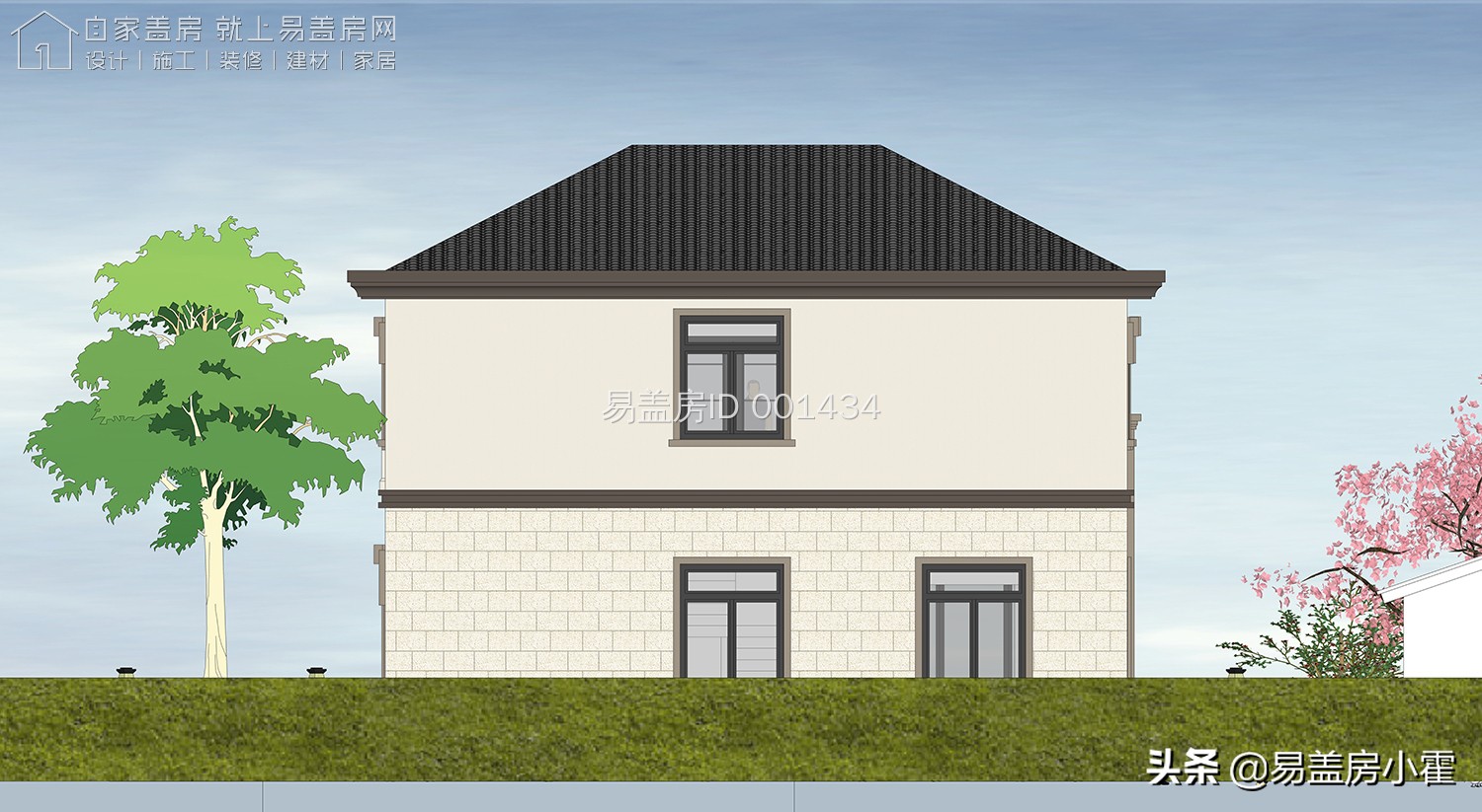 农村自建房2层欧式别墅设计,面宽10米欧式风格二层小别墅