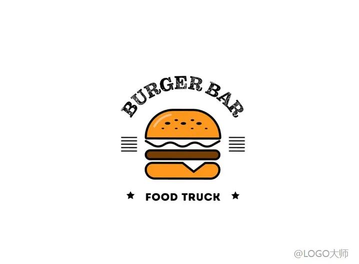 汉堡logo背景设计效果图,汉堡LOGO设计