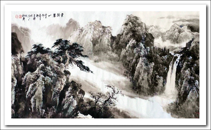 溪山国画山水画,郭金标山水画大全