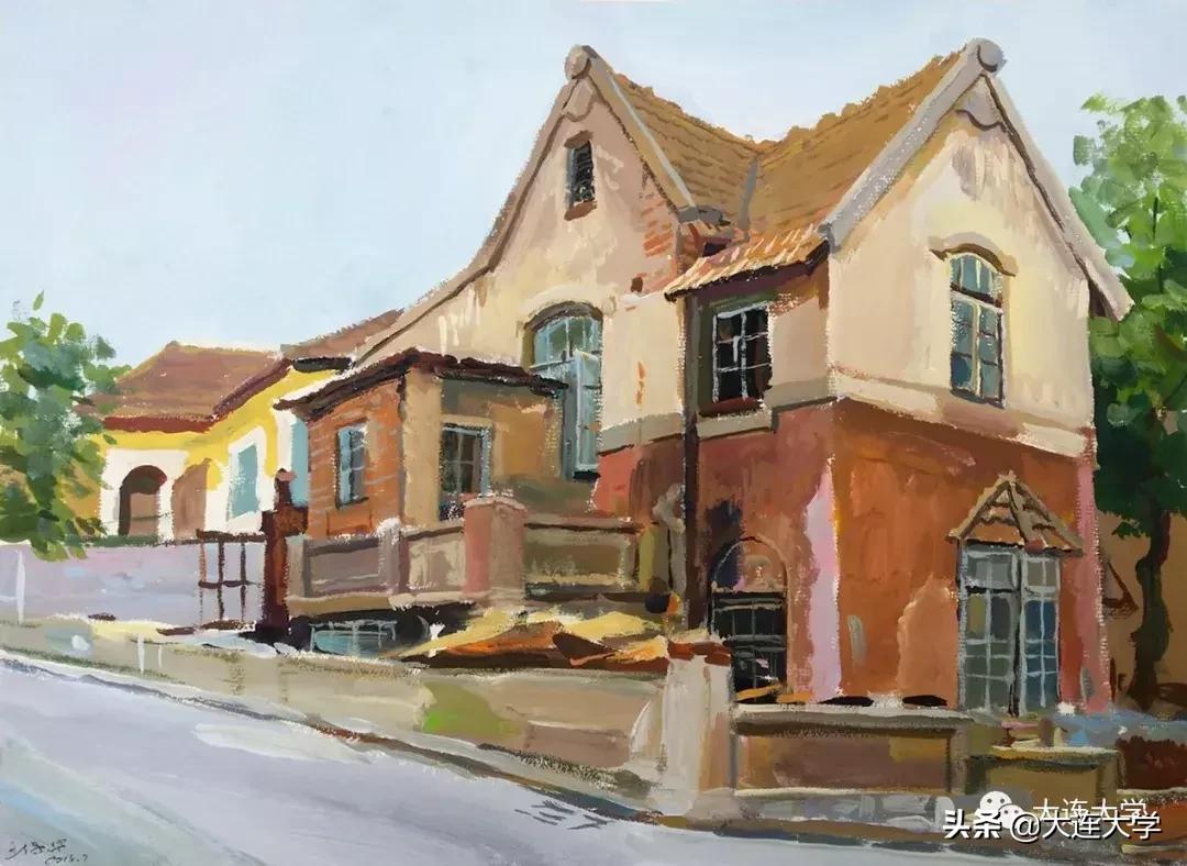 简单又好看的大连画,美丽大连我的家绘画