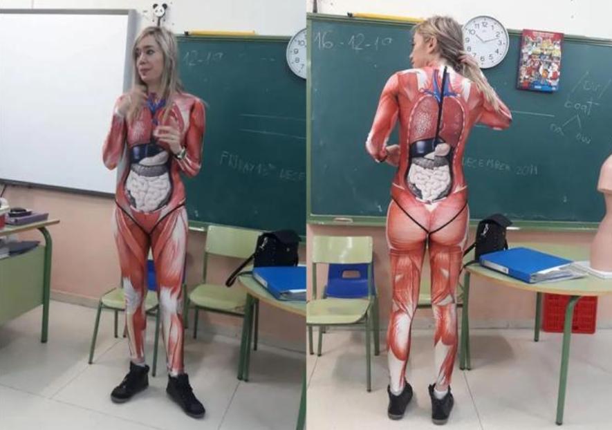 女老师穿*体器人官**服“裸体”上课，学生兴奋不已，专家：尺度太大