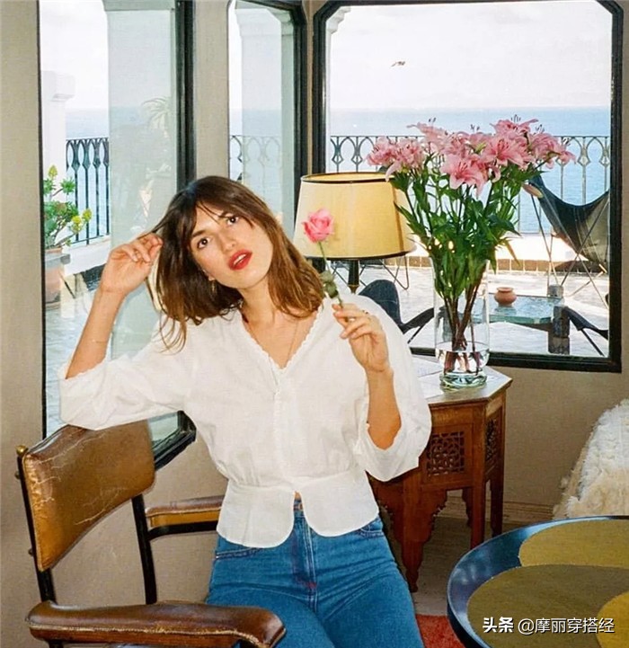 高腰窄版牛仔阔腿裤春季搭配,不鼓包的窄版牛仔阔腿裤