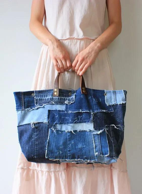 牛仔裤旧了千万别扔,牛仔裤不要扔diy牛仔包颜值很高