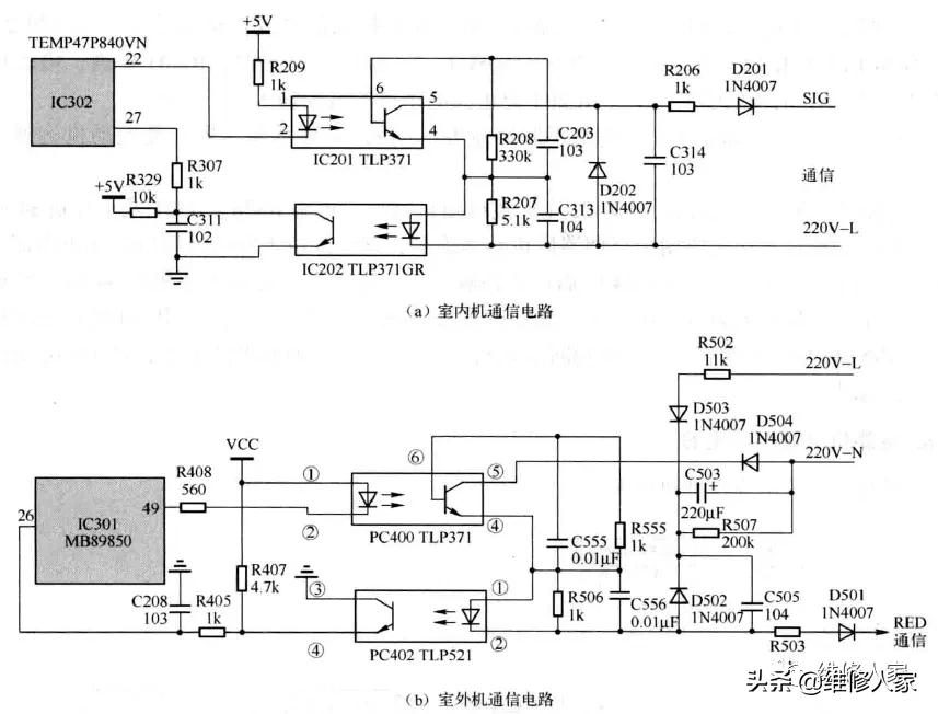 长虹变频空调内机板电源电路图,长虹50gw变频空调外机板电路图