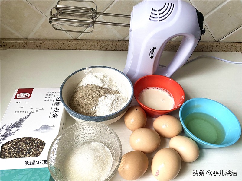 戚风蛋糕的家常做法自己制作,黑麦戚风蛋糕做法