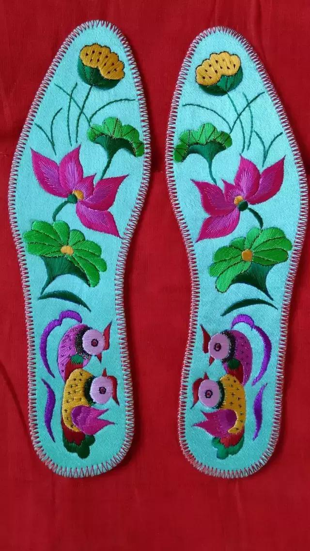 纯手工刺绣鞋垫都是什么图案,45款传统刺绣鞋垫