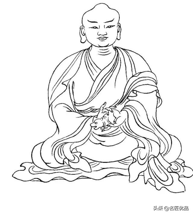 降龙罗汉白描图高清图片,降龙伏虎罗汉图白描