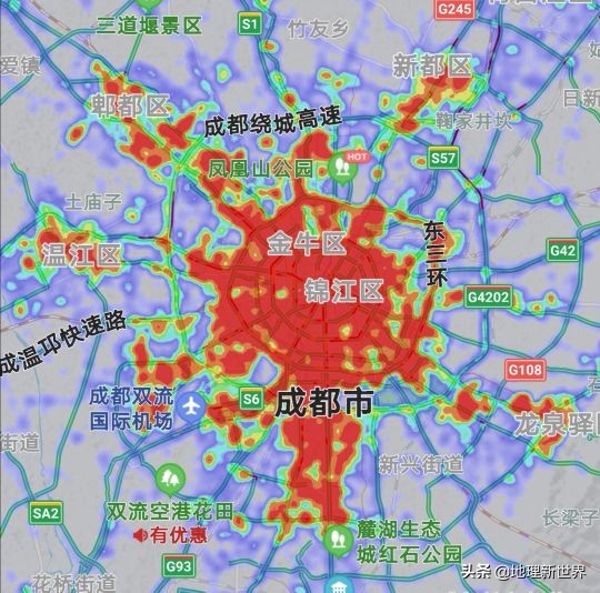 晚6点,四川18市3自治州热力图对比