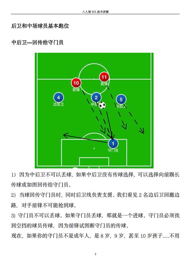 八人制z字型战术,八人制三人中场战术