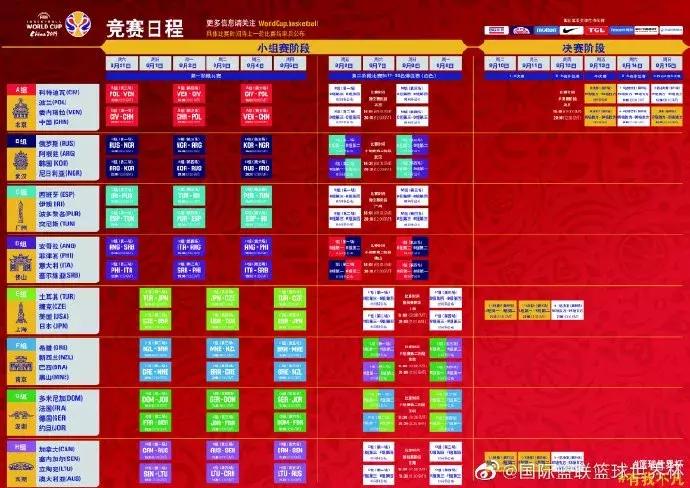 男篮世界杯2023实时,2019男篮世界杯赛程表