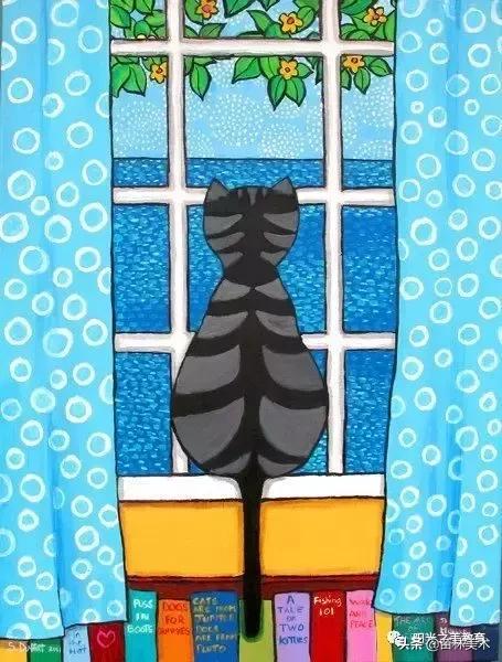 水粉作品风景清新,清凉一夏的水粉作品