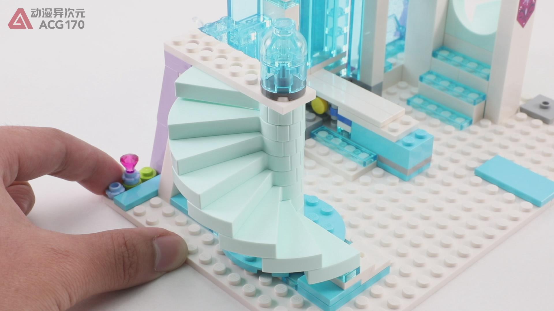 迪士尼冰雪城堡乐高教程,乐高冰雪奇缘艾莎城堡拼装视频