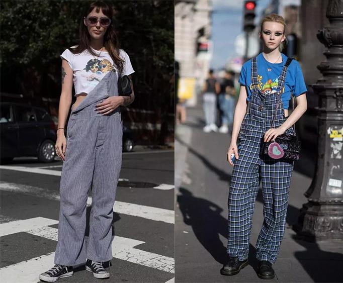 藏肉减龄背带裤,露肉背带裤搭配