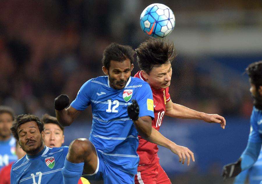 艾克森世预赛马尔代夫进球视频,艾克森国足有你真好