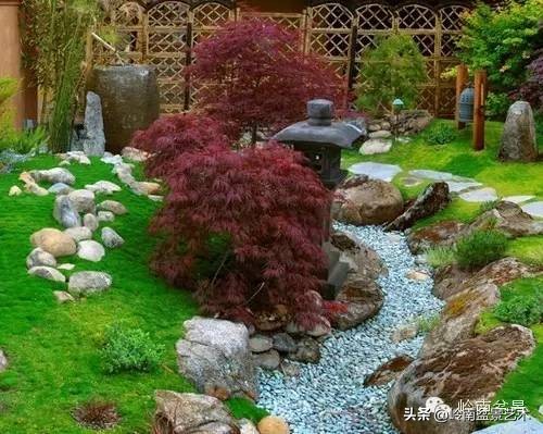 庭院树石盆景 (日式石头盆景布局)