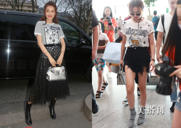 童趣印花圆领T恤衫,夏日t恤简约风穿搭图谱