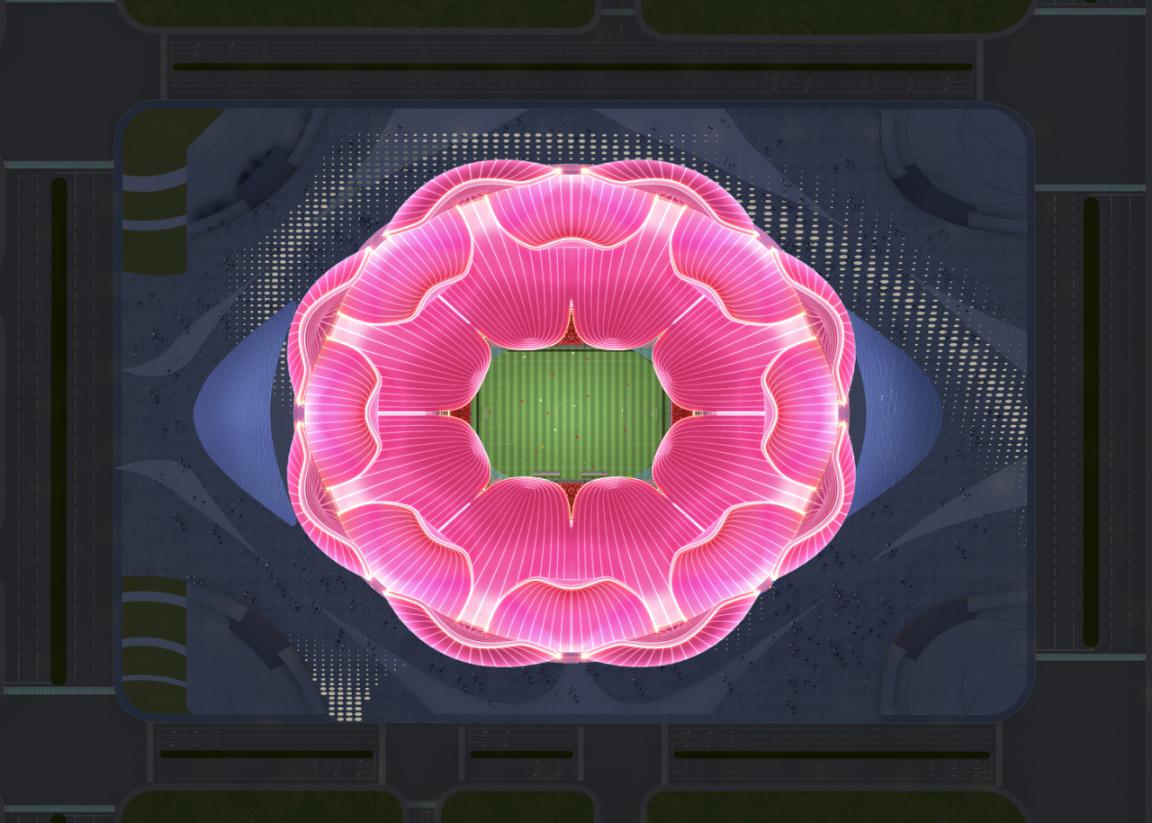 恒大足球场荷花视频,恒大新球场荷花效果图