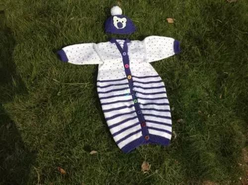 婴儿连体睡袋编织教程,美人鱼睡袋编织图解