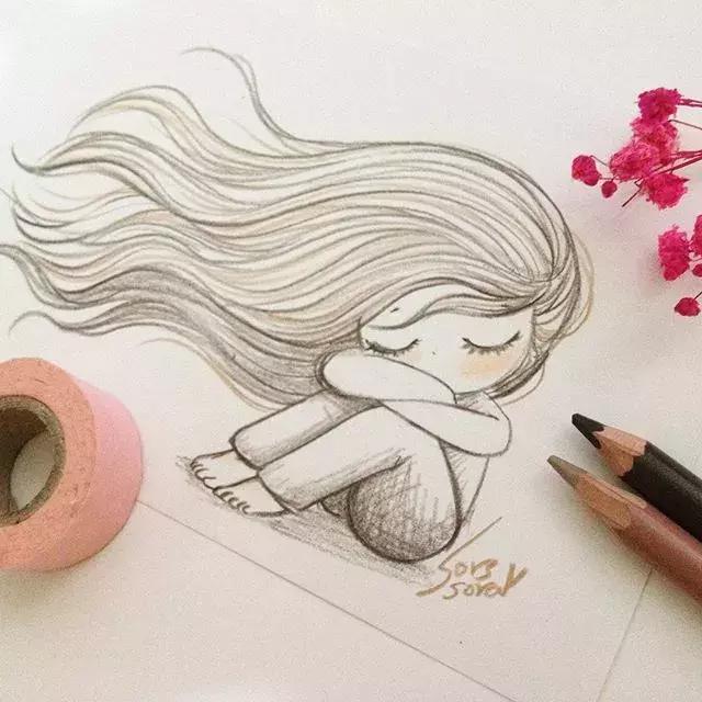 100张简笔画小学生,100张简笔花朵铅笔画