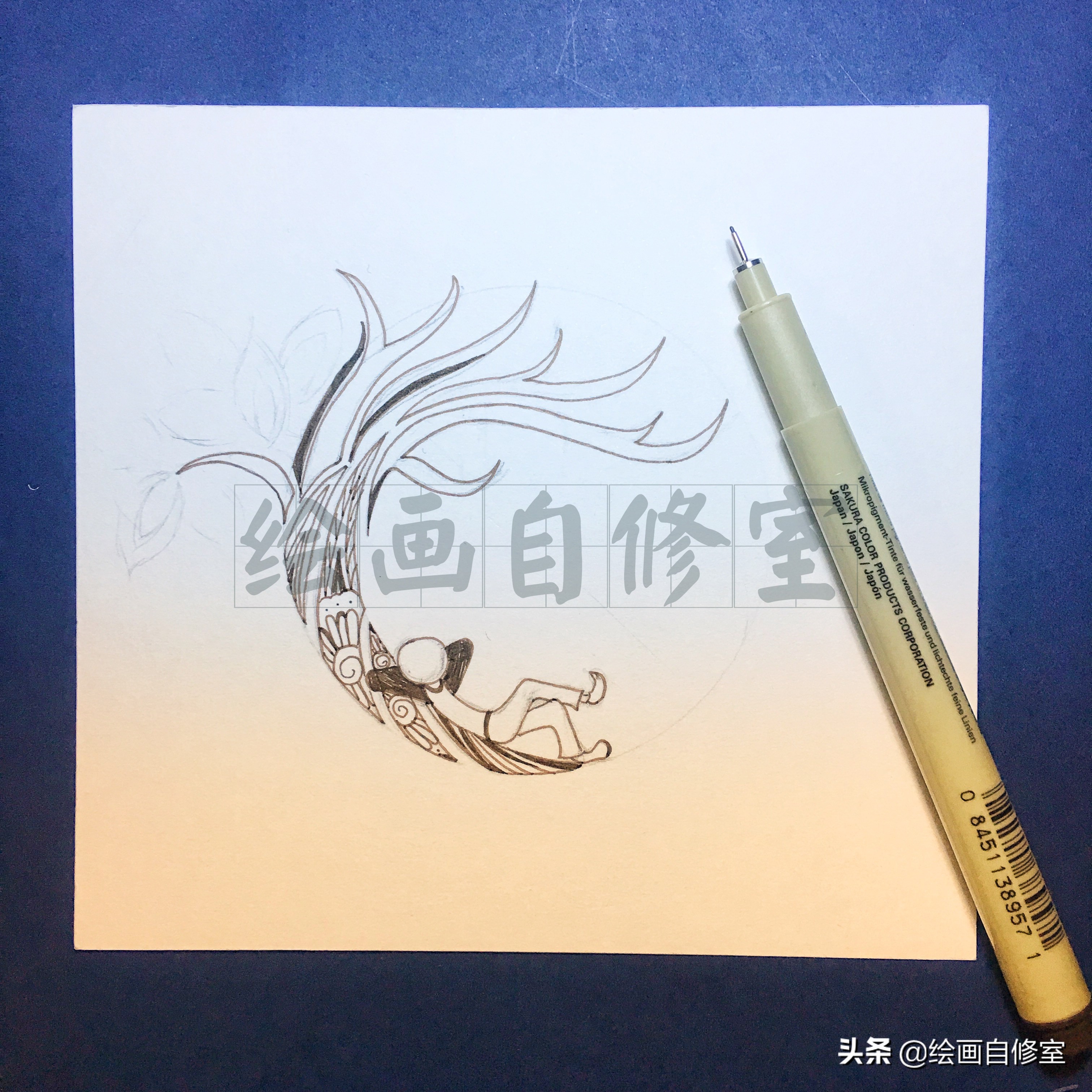 用不同线条创作一幅美丽的画,用铅笔和橡皮画出美丽的画
