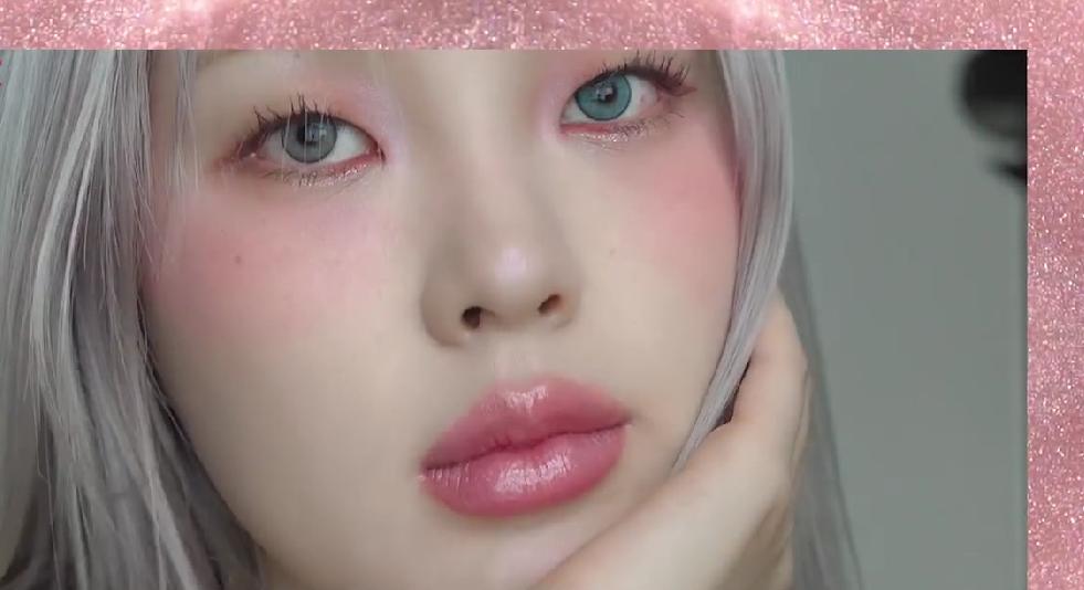 欧美妆教程蓝眼影,蜜桃色眼妆教程冬季暖心少女眼妆