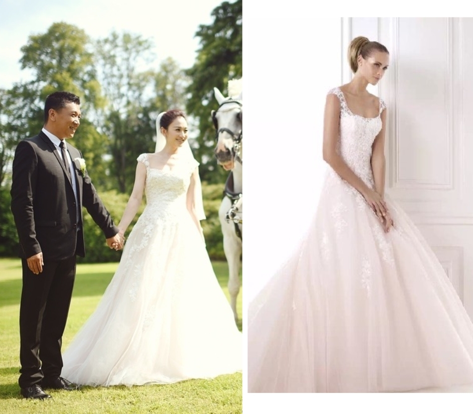 昆凌和唐嫣的婚纱哪个更好看,明星婚纱郭碧婷