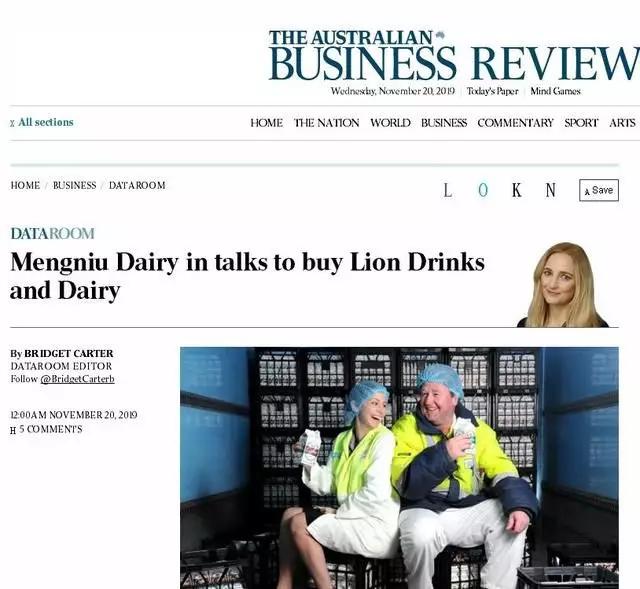 才刚刚以15亿澳币收购贝拉米，这就又豪掷6亿澳币收购狮子，这头牛简直太牛了