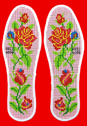 绣双鞋垫送姐妹,绣花鞋垫儿女款