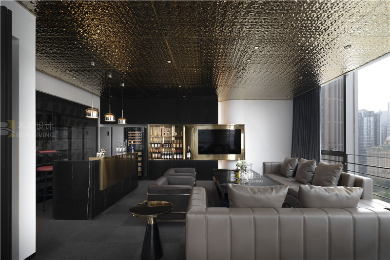 135平私人会所效果图,新中式极简轻奢高级私人会所