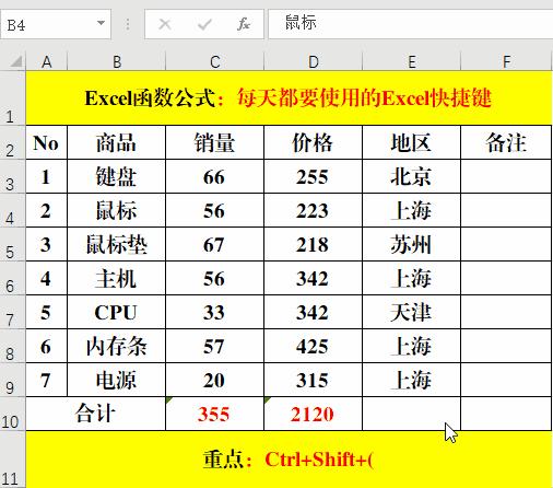 excel快捷键ctrl+t功能取消,excel大神常用到的ctrl快捷键
