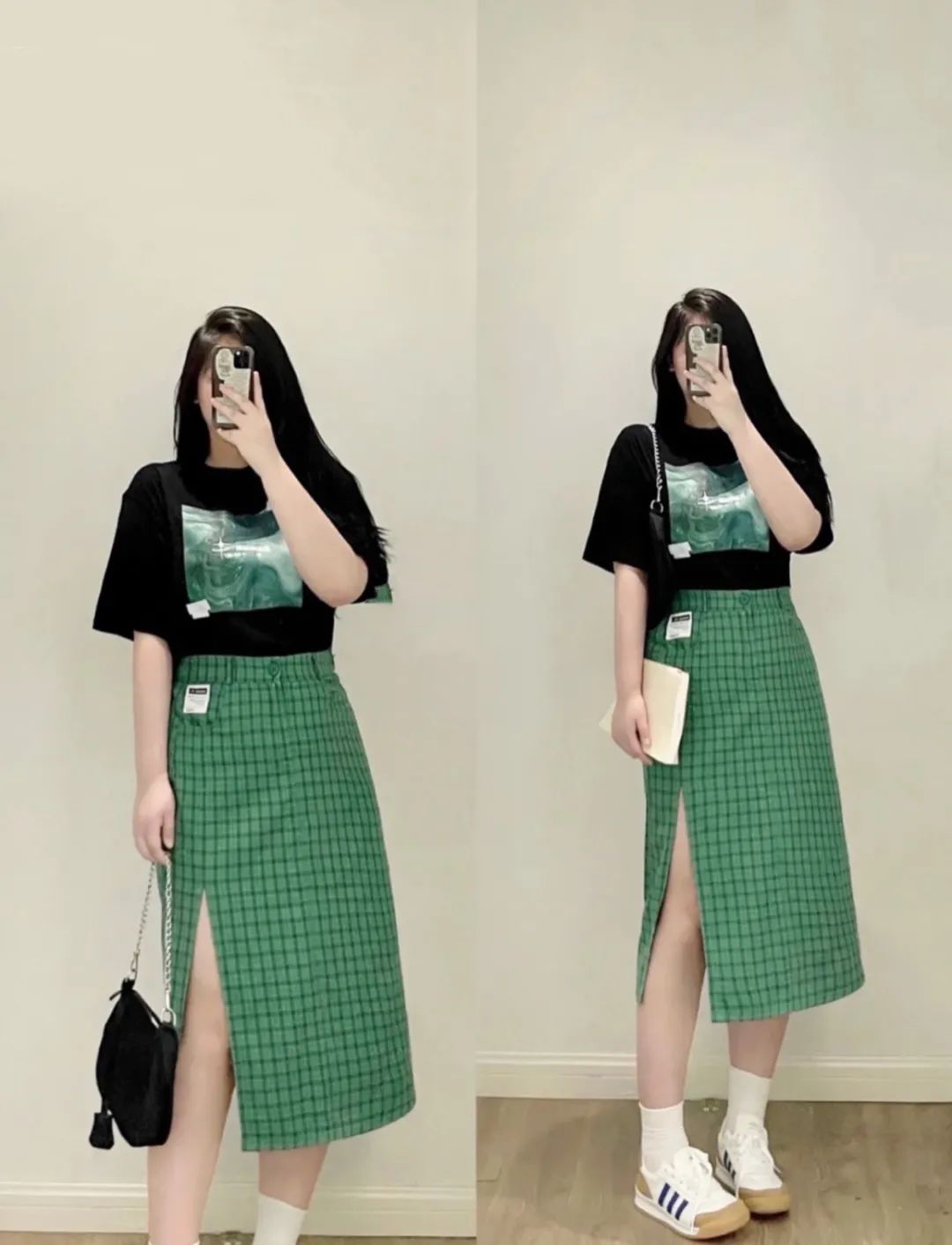 胸大和胸小穿衣对比哪个年轻,同一件衣服胸大和胸小同时穿对比