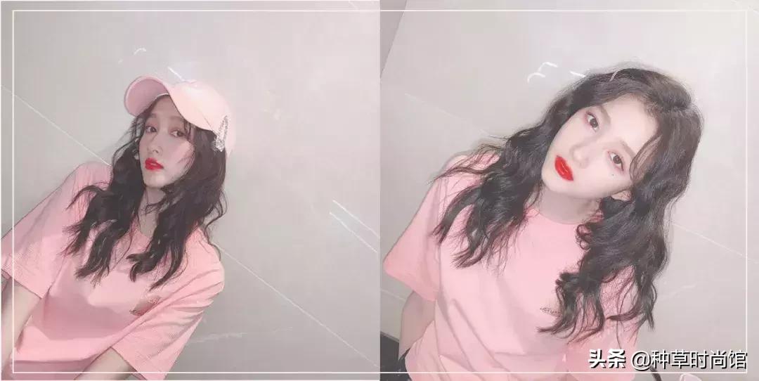 羊毛卷头发t恤穿搭,夏季烫羊毛卷穿搭