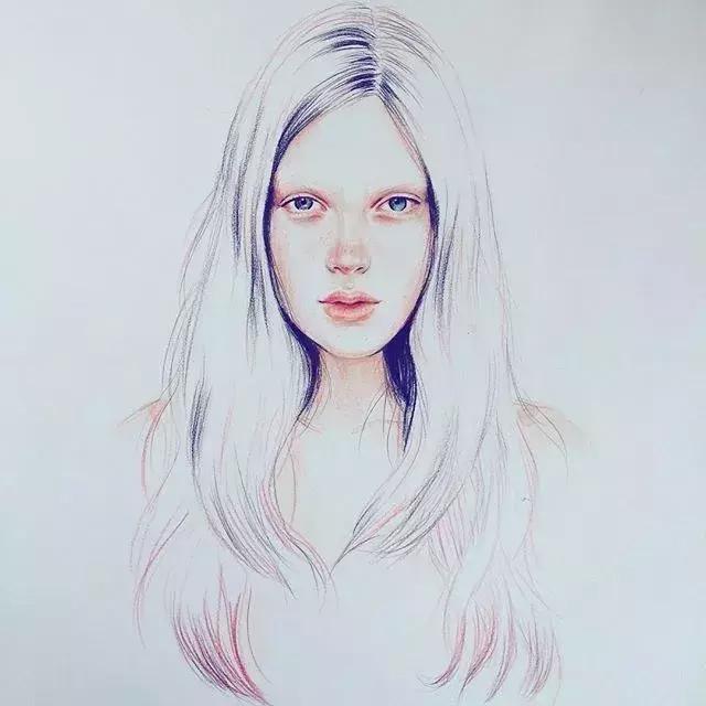 淡淡的彩铅插画，好迷人、性感