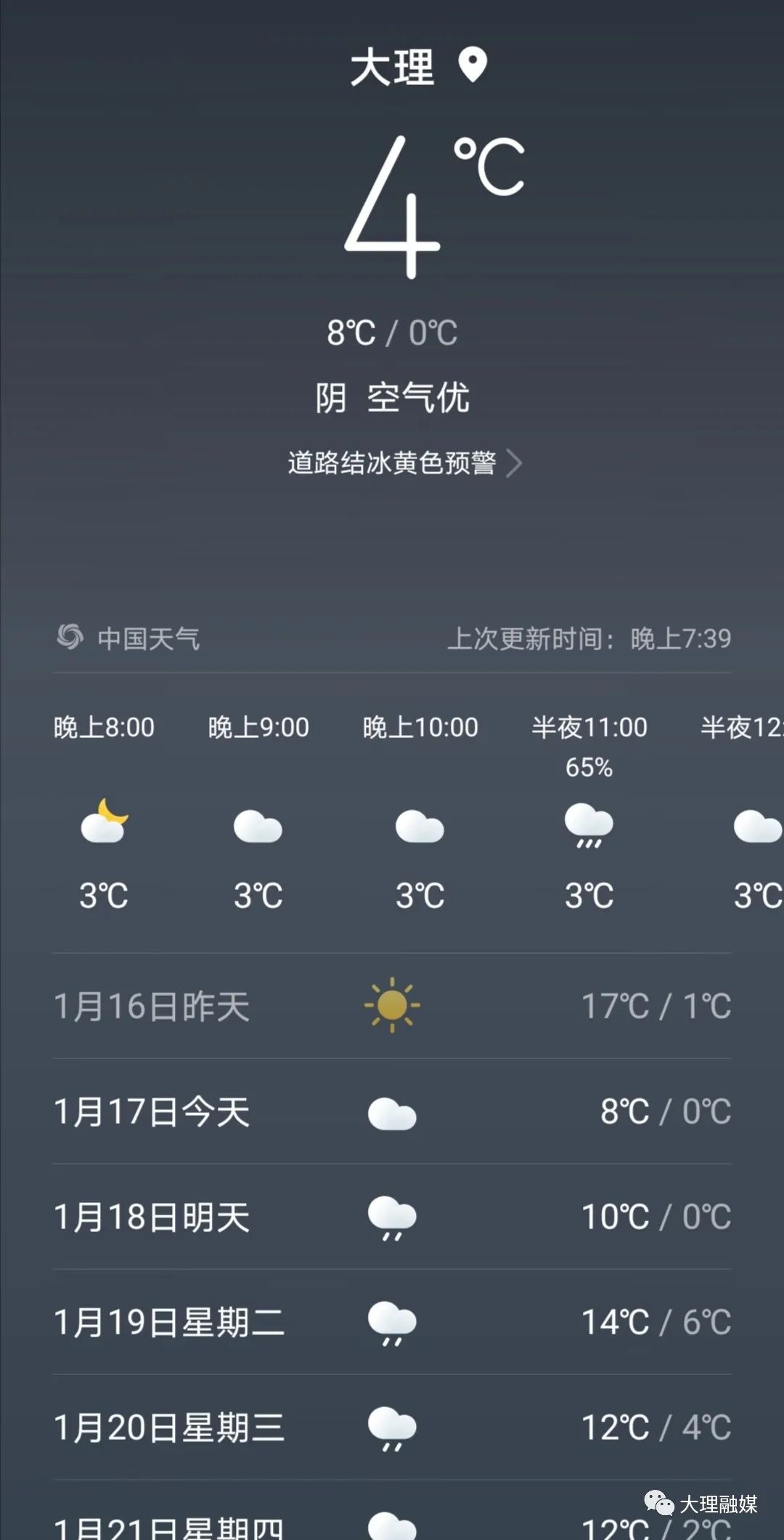 最近大理寒潮将会持续几天,云南大理天气蓝色预警