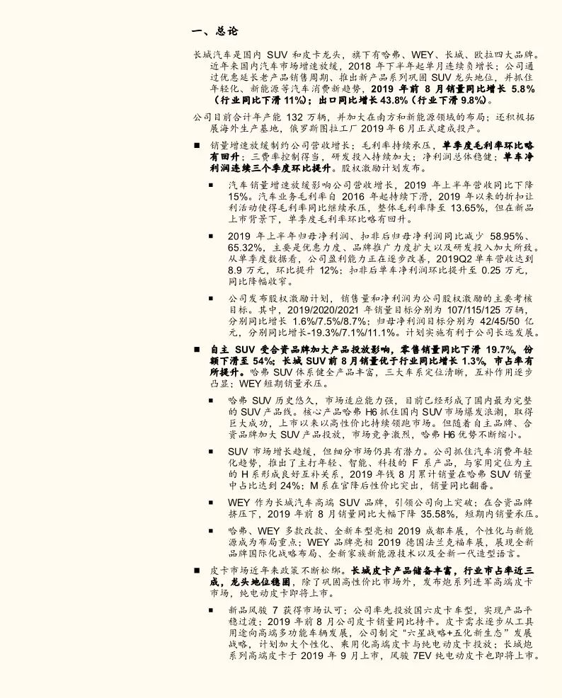 复盘长城汽车的破局之路,长城汽车股票调研分析