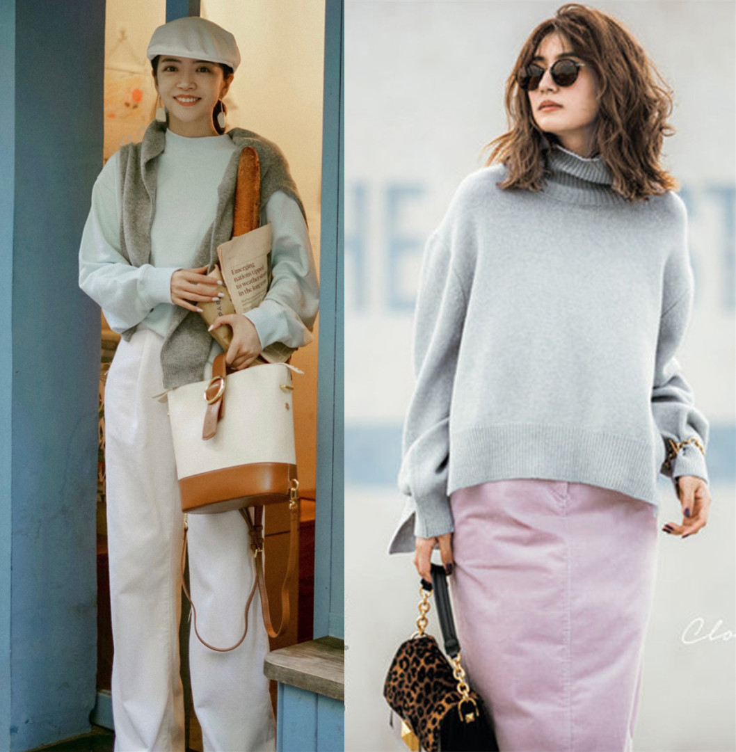 超平价纯色系毛衣时髦又好穿,红毛衣宽松加厚慵懒风高级感