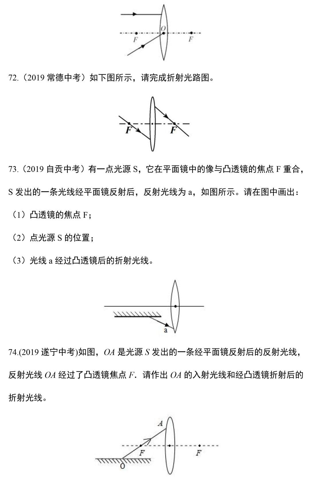 八年级物理光学作图练习题,八年级上册物理作图题讲解视频
