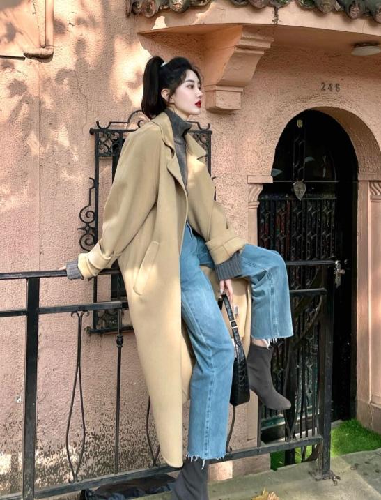 韩系大衣搭配衣服技巧,韩系大衣带领子的怎么穿搭