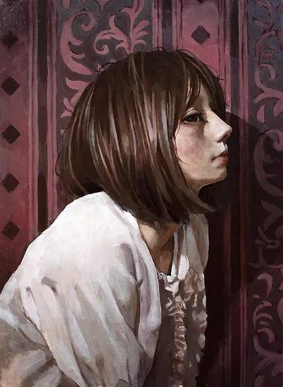 油画日系动漫,油画里的唯美少女