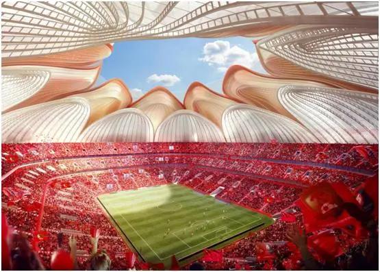 恒大新建10万人足球场,广州恒大新建专业足球场效果图