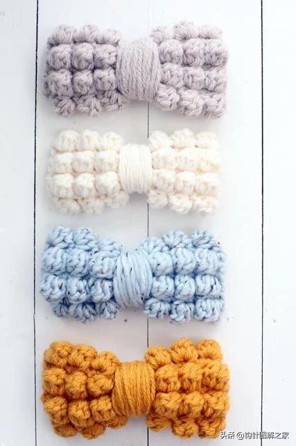 钩针蝴蝶结花样大全图解,钩针蝴蝶结教程全过程