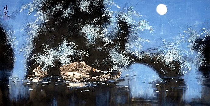 古香古色山水画,岭南风景国画