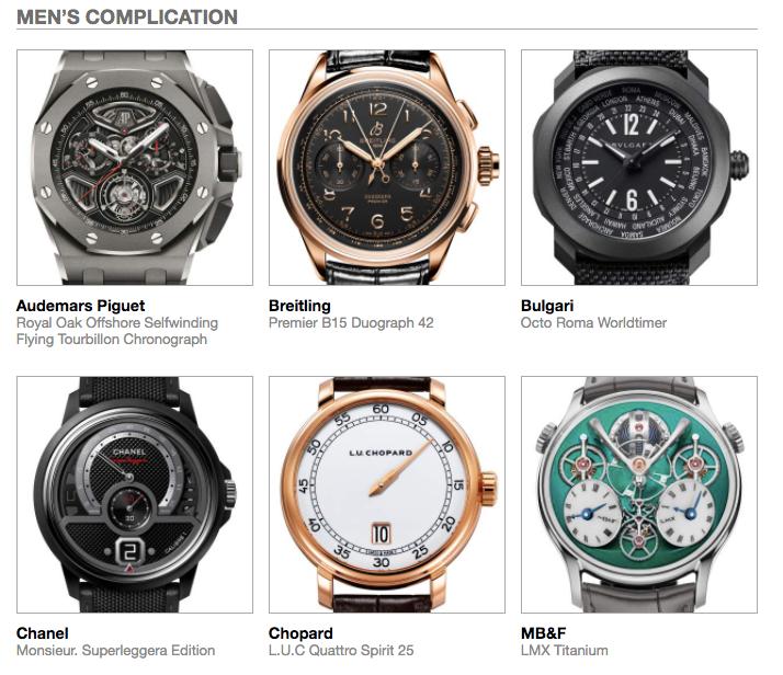 2022瑞士钟表获奖品牌,历届钟表界的奥斯卡