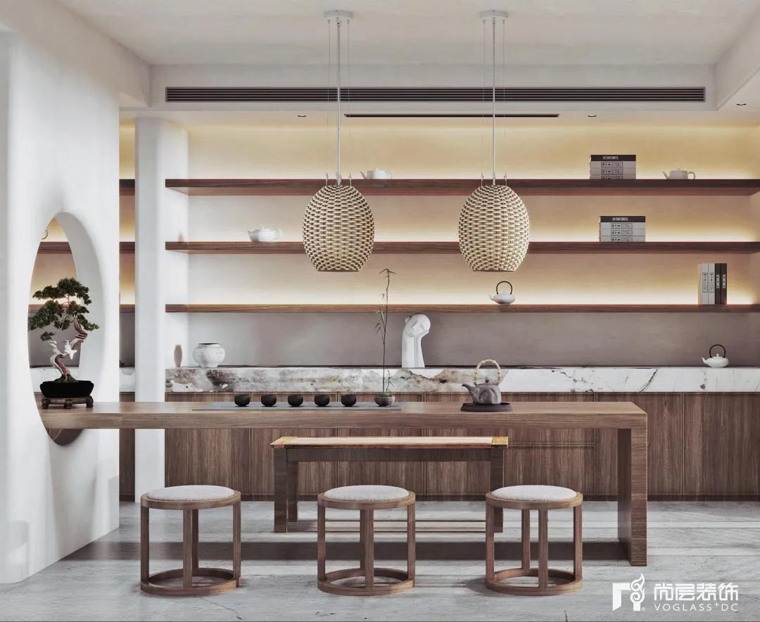 800平侘寂风装修设计案例,800平米禅意别墅