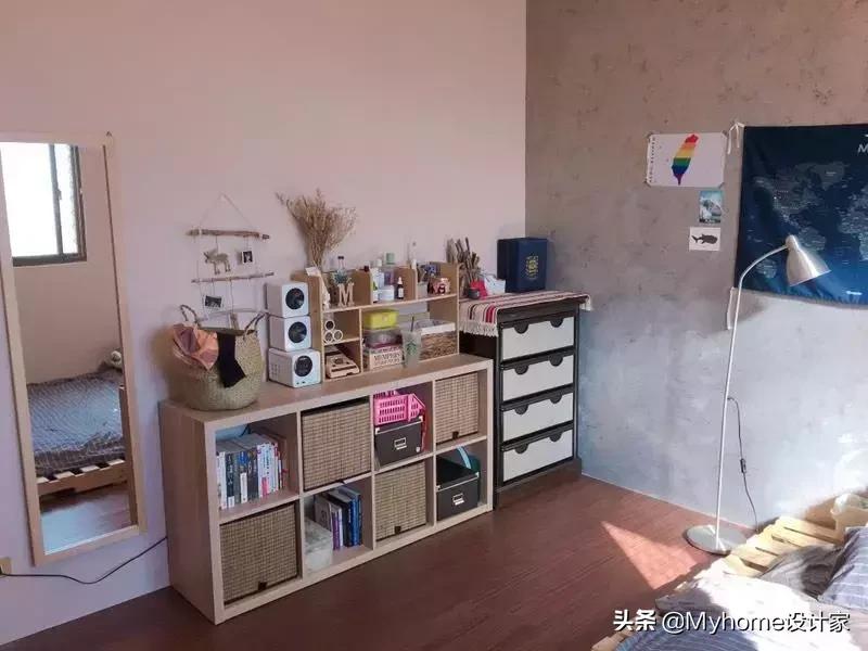 刷漆、铺地,再买个收纳箱搞定,女大学生4千元爆改13m²房间!