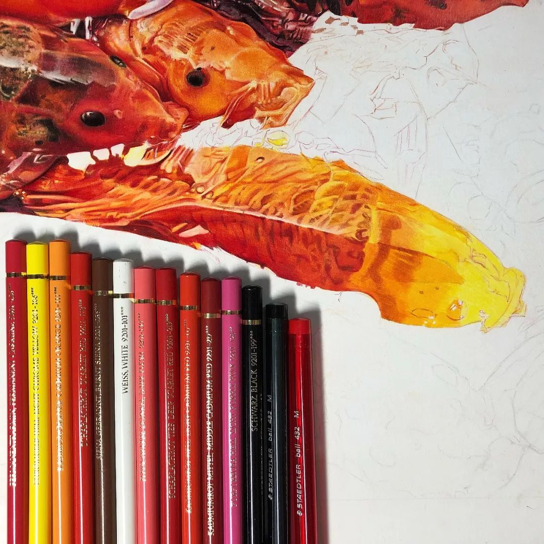 彩铅画美丽的山水画,彩铅画美人蝴蝶