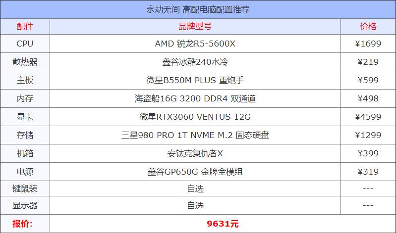 永劫无间基础电脑推荐配置,永劫无间全开电脑配置推荐